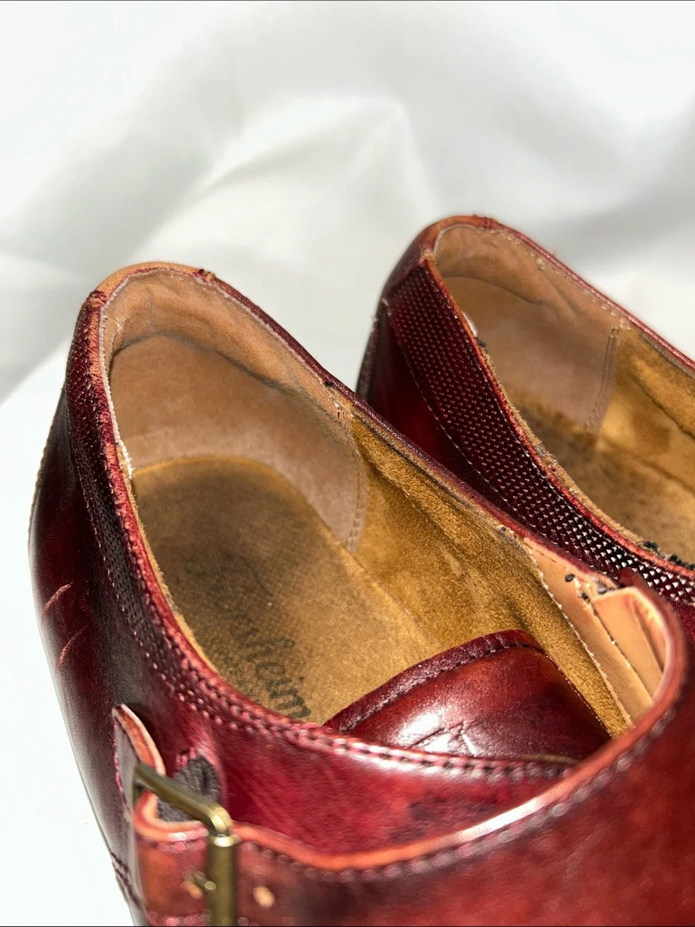 Florsheim Postino Double Monk Strap  Dress Shoes Burgundy Brown Leather 10.5